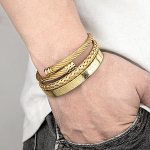Roman Numeral Stainless Steel Bracelet Set