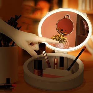 LED Makeup Mirror with Storage