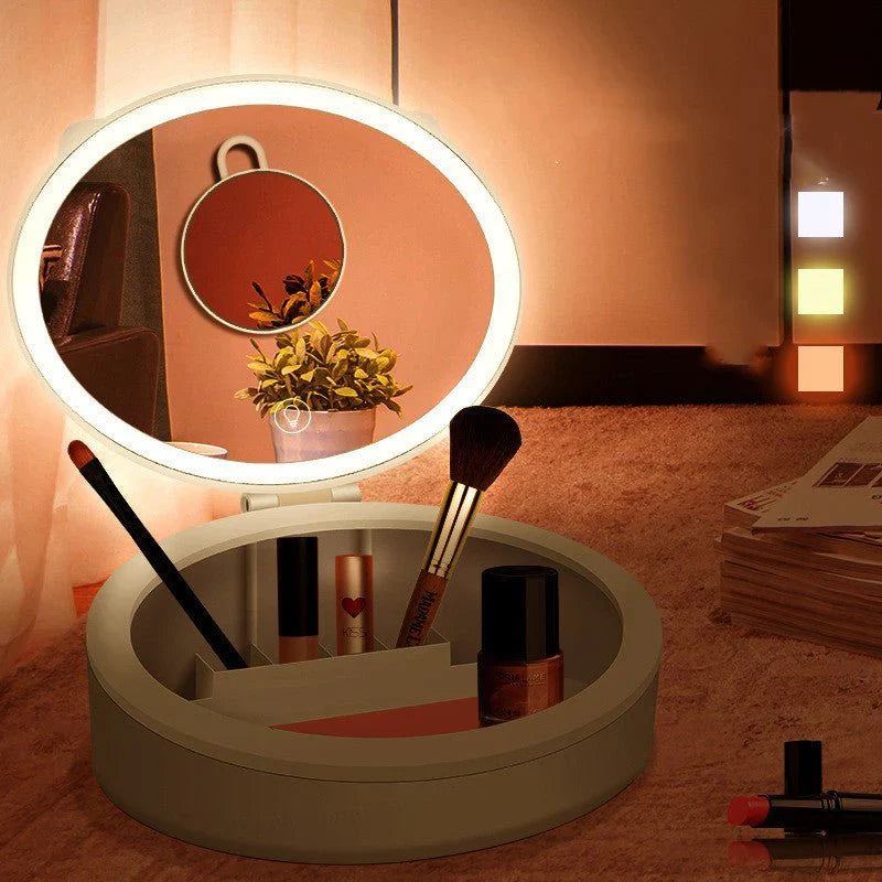 LED Makeup Mirror with Storage
